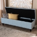 Baxton Studio Brette Mid-Century Modern Light Blue Fabric Upholstered Dark Brown Finished Wood Storage Bench Ottoman - BSOBBT3162-Light Blue-Otto