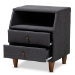 Baxton Studio Claverie Mid-Century Modern Charcoal Fabric Upholstered 2-Drawer Wood Nightstand - BSOBBT3157-Dark Grey-NS