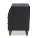 Baxton Studio Claverie Mid-Century Modern Charcoal Fabric Upholstered 2-Drawer Wood Nightstand - BSOBBT3157-Dark Grey-NS