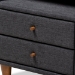 Baxton Studio Claverie Mid-Century Modern Charcoal Fabric Upholstered 2-Drawer Wood Nightstand - BSOBBT3157-Dark Grey-NS