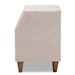 Baxton Studio Claverie Mid-Century Modern Beige Fabric Upholstered 2-Drawer Wood Nightstand - BSOBBT3157-Beige-NS