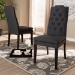 Baxton Studio Dylin Modern and Contemporary Charcoal Fabric Upholstered Button Tufted Wood Dining Chair Set of 2 - BSOBBT5158.11-Dark Grey-CC