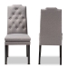 Baxton Studio Dylin Modern and ContemporaryGray Fabric Upholstered Button Tufted Wood Dining Chair Set of 2 - BSOBBT5158.11-Grey-CC