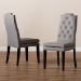 Baxton Studio Dylin Modern and ContemporaryGray Fabric Upholstered Button Tufted Wood Dining Chair Set of 2 - BSOBBT5158.11-Grey-CC
