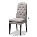Baxton Studio Dylin Modern and ContemporaryGray Fabric Upholstered Button Tufted Wood Dining Chair Set of 2 - BSOBBT5158.11-Grey-CC