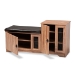 Baxton Studio Valina Modern and Contemporary Dark Brown Faux Leather Upholstered 2-Door Wood Shoe Storage Bench with Cabinet - BSOFP-1805-5007
