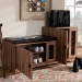 Baxton Studio Valina Modern and Contemporary Dark Brown Faux Leather Upholstered 2-Door Wood Shoe Storage Bench with Cabinet - BSOFP-1805-5007