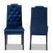 Baxton Studio Dylin Modern and Contemporary Navy Blue Velvet Fabric Upholstered Button Tufted Wood Dining Chair Set of 2 - BSOBBT5158-Navy Blue-DC