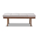 Baxton Studio Larisa Mid-Century Modern Grayish Beige Fabric Upholstered Wood Bench - BSOBBT5364-Greyish Beige-Bench