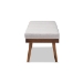 Baxton Studio Larisa Mid-Century Modern Grayish Beige Fabric Upholstered Wood Bench - BSOBBT5364-Greyish Beige-Bench