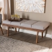 Baxton Studio Larisa Mid-Century Modern Grayish Beige Fabric Upholstered Wood Bench - BSOBBT5364-Greyish Beige-Bench