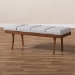 Baxton Studio Larisa Mid-Century Modern Grayish Beige Fabric Upholstered Wood Bench - BSOBBT5364-Greyish Beige-Bench