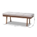 Baxton Studio Larisa Mid-Century Modern Grayish Beige Fabric Upholstered Wood Bench - BSOBBT5364-Greyish Beige-Bench