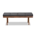 Baxton Studio Larisa Mid-Century Modern Charcoal Fabric Upholstered Wood Bench - BSOBBT5364-Dark Grey-Bench