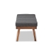 Baxton Studio Larisa Mid-Century Modern Charcoal Fabric Upholstered Wood Bench - BSOBBT5364-Dark Grey-Bench