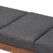 Baxton Studio Larisa Mid-Century Modern Charcoal Fabric Upholstered Wood Bench - BSOBBT5364-Dark Grey-Bench