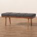 Baxton Studio Larisa Mid-Century Modern Charcoal Fabric Upholstered Wood Bench - BSOBBT5364-Dark Grey-Bench