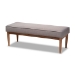 Baxton Studio Arvid Mid-Century Modern Gray Fabric Upholstered Wood Dining Bench