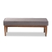 Baxton Studio Arvid Mid-Century Modern Gray Fabric Upholstered Wood Dining Bench - BSOBBT8051-Grey-Bench