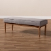 Baxton Studio Arvid Mid-Century Modern Gray Fabric Upholstered Wood Dining Bench - BSOBBT8051-Grey-Bench