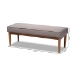 Baxton Studio Arvid Mid-Century Modern Gray Fabric Upholstered Wood Dining Bench - BSOBBT8051-Grey-Bench