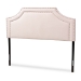 Baxton Studio Avignon Modern and Contemporary Light Pink Velvet Fabric Upholstered Queen Size Headboard