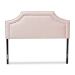 Baxton Studio Avignon Modern and Contemporary Light Pink Velvet Fabric Upholstered Queen Size Headboard - BSOBBT6566-Light Pink-HB-Queen
