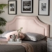 Baxton Studio Avignon Modern and Contemporary Light Pink Velvet Fabric Upholstered Queen Size Headboard - BSOBBT6566-Light Pink-HB-Queen
