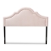 Baxton Studio Rita Modern and Contemporary Light Pink Velvet Fabric Upholstered Queen Size Headboard - BSOBBT6567-Light Pink-HB-Queen
