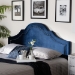 Baxton Studio Rita Modern and Contemporary Navy Blue Velvet Fabric Upholstered Full Size Headboard - BSOBBT6567-Navy Blue-HB-Full