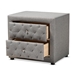 Baxton Studio Lepine Modern and Contemporary Gray Fabric Upholstered 2-Drawer Wood Nightstand - BSOBBT3164-Grey-NS
