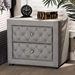 Baxton Studio Lepine Modern and Contemporary Gray Fabric Upholstered 2-Drawer Wood Nightstand - BSOBBT3164-Grey-NS