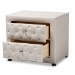 Baxton Studio Lepine Modern and Contemporary Light Beige Fabric Upholstered 2-Drawer Wood Nightstand - BSOBBT3164-Light Beige-NS