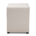 Baxton Studio Lepine Modern and Contemporary Light Beige Fabric Upholstered 2-Drawer Wood Nightstand - BSOBBT3164-Light Beige-NS