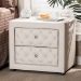Baxton Studio Lepine Modern and Contemporary Light Beige Fabric Upholstered 2-Drawer Wood Nightstand - BSOBBT3164-Light Beige-NS