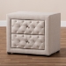 Baxton Studio Lepine Modern and Contemporary Light Beige Fabric Upholstered 2-Drawer Wood Nightstand - BSOBBT3164-Light Beige-NS