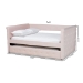 Baxton Studio Amaya Modern and Contemporary Light Pink Velvet Fabric Upholstered Full Size Daybed with Trundle - BSOCF8825-Light Pink-Daybed-F/T