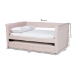 Baxton Studio Amaya Modern and Contemporary Light Pink Velvet Fabric Upholstered Full Size Daybed with Trundle - BSOCF8825-Light Pink-Daybed-F/T