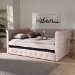 Baxton Studio Amaya Modern and Contemporary Light Pink Velvet Fabric Upholstered Full Size Daybed with Trundle - BSOCF8825-Light Pink-Daybed-F/T