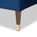 Baxton Studio Volden Glam and Luxe Navy Blue Velvet Fabric Upholstered Full Size Wood Platform Bed Frame with Gold-Tone Leg Tips - BSOBBT6598A1-Navy Blue-Full