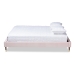 Baxton Studio Volden Glam and Luxe Light Pink Velvet Fabric Upholstered Full Size Wood Platform Bed Frame with Gold-Tone Leg Tips - BSOBBT6598A1-Light Pink-Full