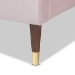 Baxton Studio Volden Glam and Luxe Light Pink Velvet Fabric Upholstered Full Size Wood Platform Bed Frame with Gold-Tone Leg Tips - BSOBBT6598A1-Light Pink-Full