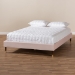 Baxton Studio Volden Glam and Luxe Light Pink Velvet Fabric Upholstered Full Size Wood Platform Bed Frame with Gold-Tone Leg Tips - BSOBBT6598A1-Light Pink-Full
