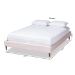 Baxton Studio Volden Glam and Luxe Light Pink Velvet Fabric Upholstered Full Size Wood Platform Bed Frame with Gold-Tone Leg Tips - BSOBBT6598A1-Light Pink-Full
