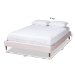 Baxton Studio Volden Glam and Luxe Light Pink Velvet Fabric Upholstered Full Size Wood Platform Bed Frame with Gold-Tone Leg Tips - BSOBBT6598A1-Light Pink-Full