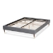 Baxton Studio Volden Glam and Luxe Charcoal Velvet Fabric Upholstered Full Size Wood Platform Bed Frame with Gold-Tone Leg Tips - BSOBBT6598A1-Dark Grey-Full