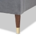 Baxton Studio Volden Glam and Luxe Charcoal Velvet Fabric Upholstered Full Size Wood Platform Bed Frame with Gold-Tone Leg Tips - BSOBBT6598A1-Dark Grey-Full