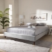 Baxton Studio Volden Glam and Luxe Charcoal Velvet Fabric Upholstered Full Size Wood Platform Bed Frame with Gold-Tone Leg Tips - BSOBBT6598A1-Dark Grey-Full