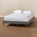 Baxton Studio Volden Glam and Luxe Charcoal Velvet Fabric Upholstered Full Size Wood Platform Bed Frame with Gold-Tone Leg Tips - BSOBBT6598A1-Dark Grey-Full