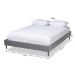 Baxton Studio Volden Glam and Luxe Charcoal Velvet Fabric Upholstered Full Size Wood Platform Bed Frame with Gold-Tone Leg Tips - BSOBBT6598A1-Dark Grey-Full